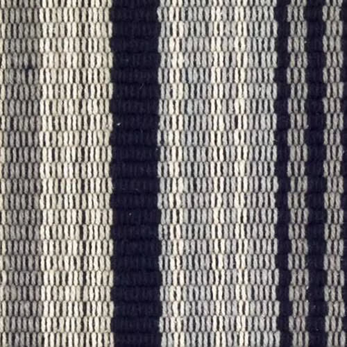 Alfie Ticking Handwoven Cotton Rug Swatch | Black