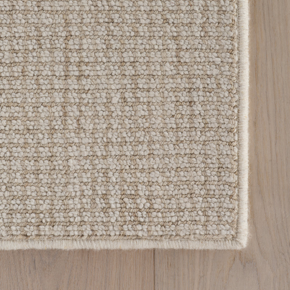 Yadira Geometric Woven Wool Custom Rug | Natural