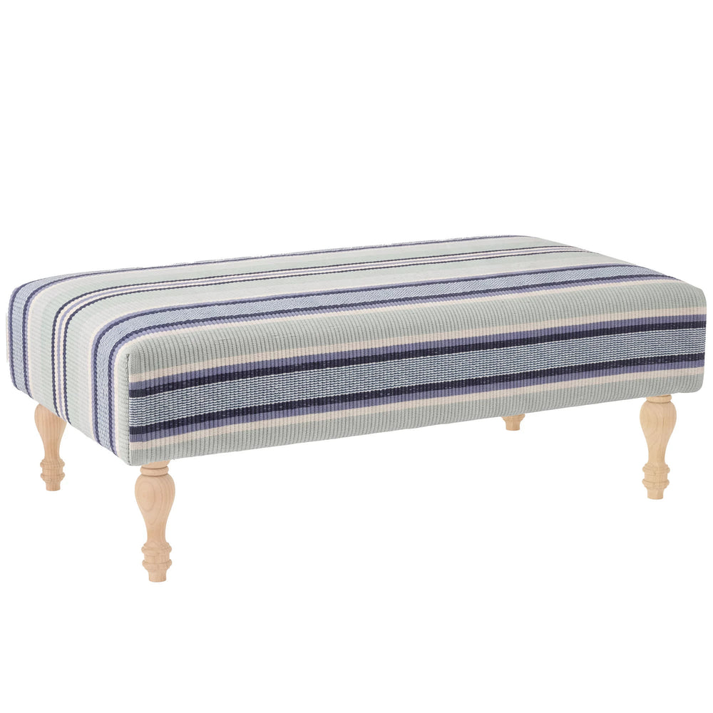 Barbados Stripe Rug Ottoman | Blue