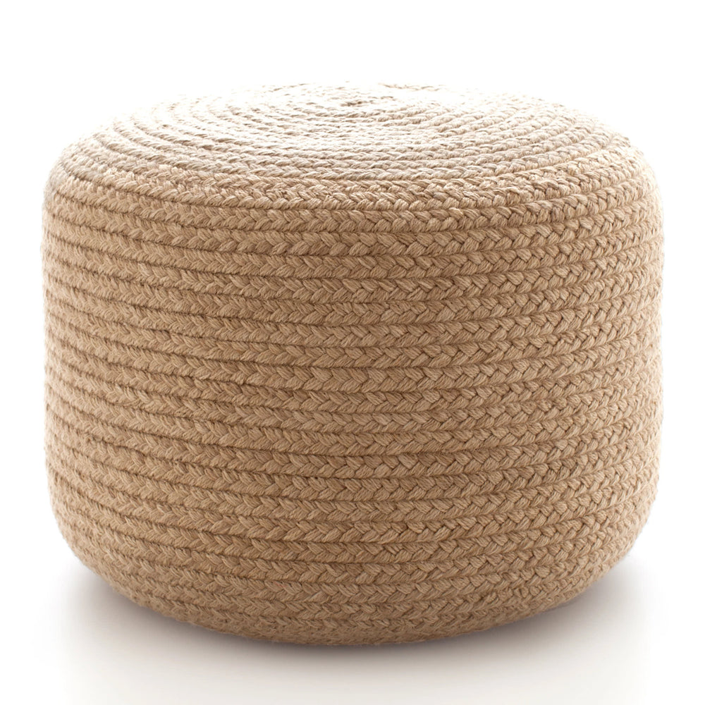 Braided Indoor/Outdoor Pouf | Natural