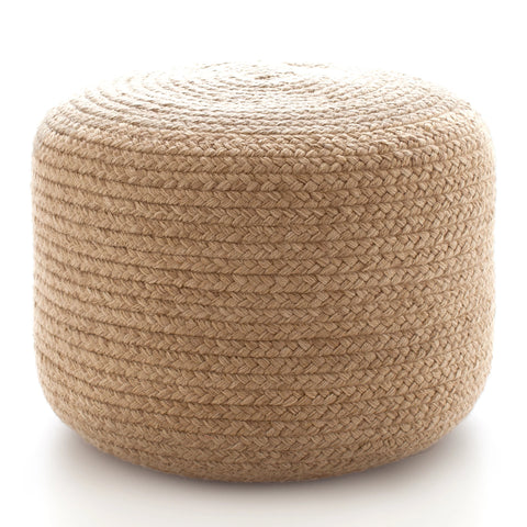 Braided Indoor/Outdoor Pouf | Natural