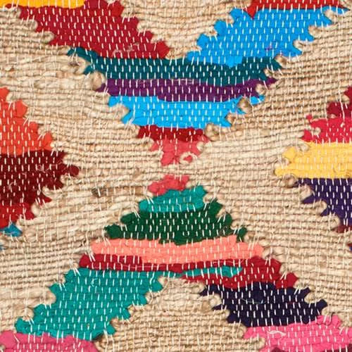 Tetra Chindi Handwoven Jute Rug Swatch | Multi
