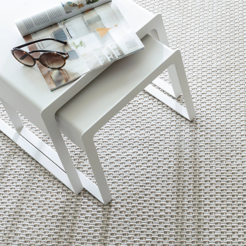 Two-Tone Rope Handwoven Indoor/Outdoor Rug | Platinum/Ivory