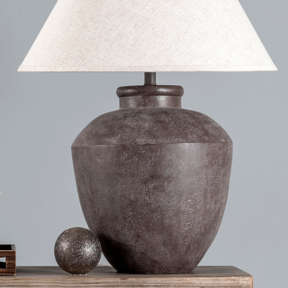 30-inch Vintage Resin Urn Table Lamp | Brown
