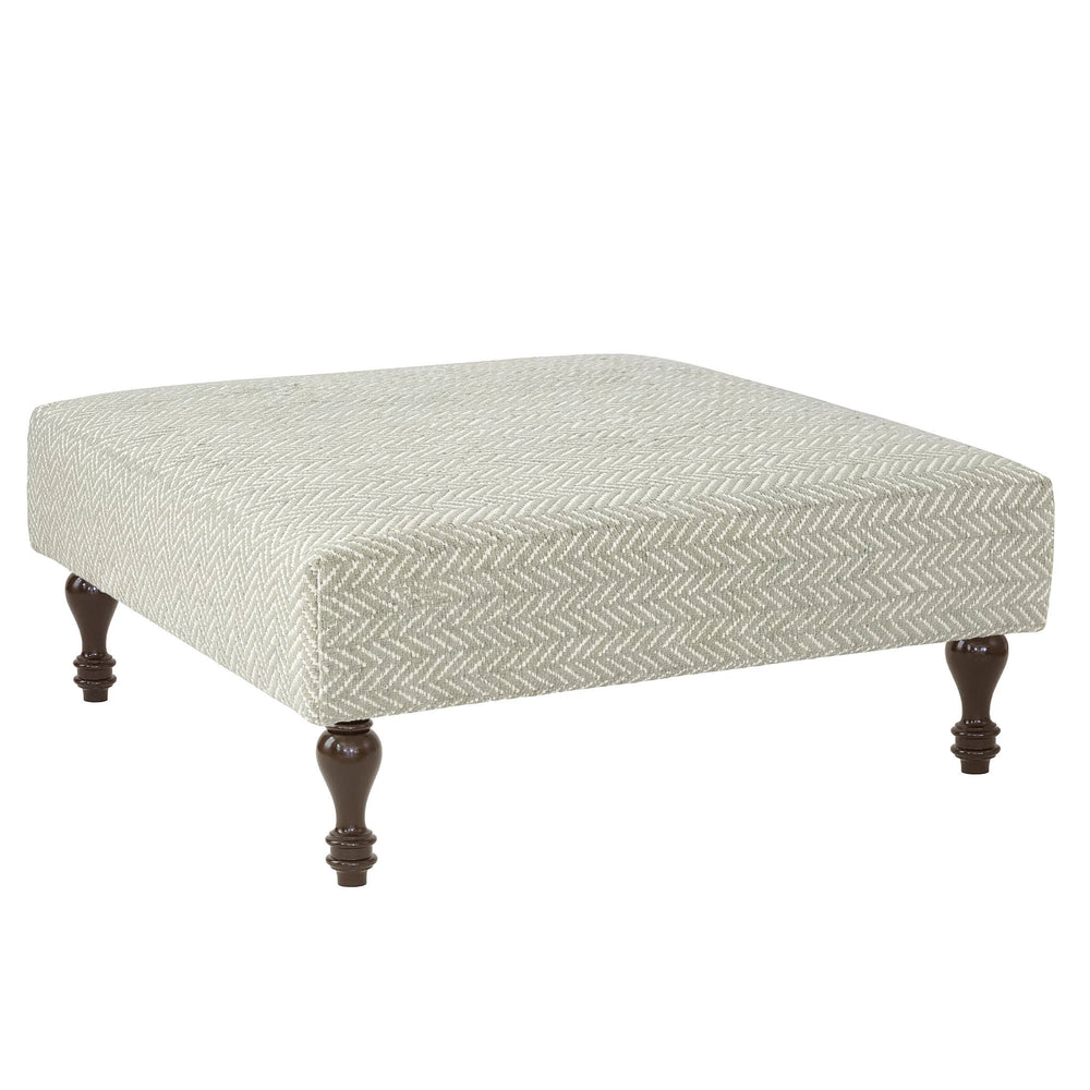 Herringbone Rug Ottoman | Ocean