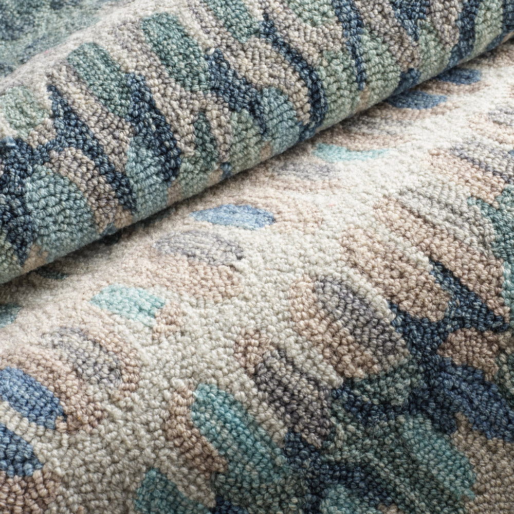Paint Chip Hand Micro Hooked Wool Rug | Blue