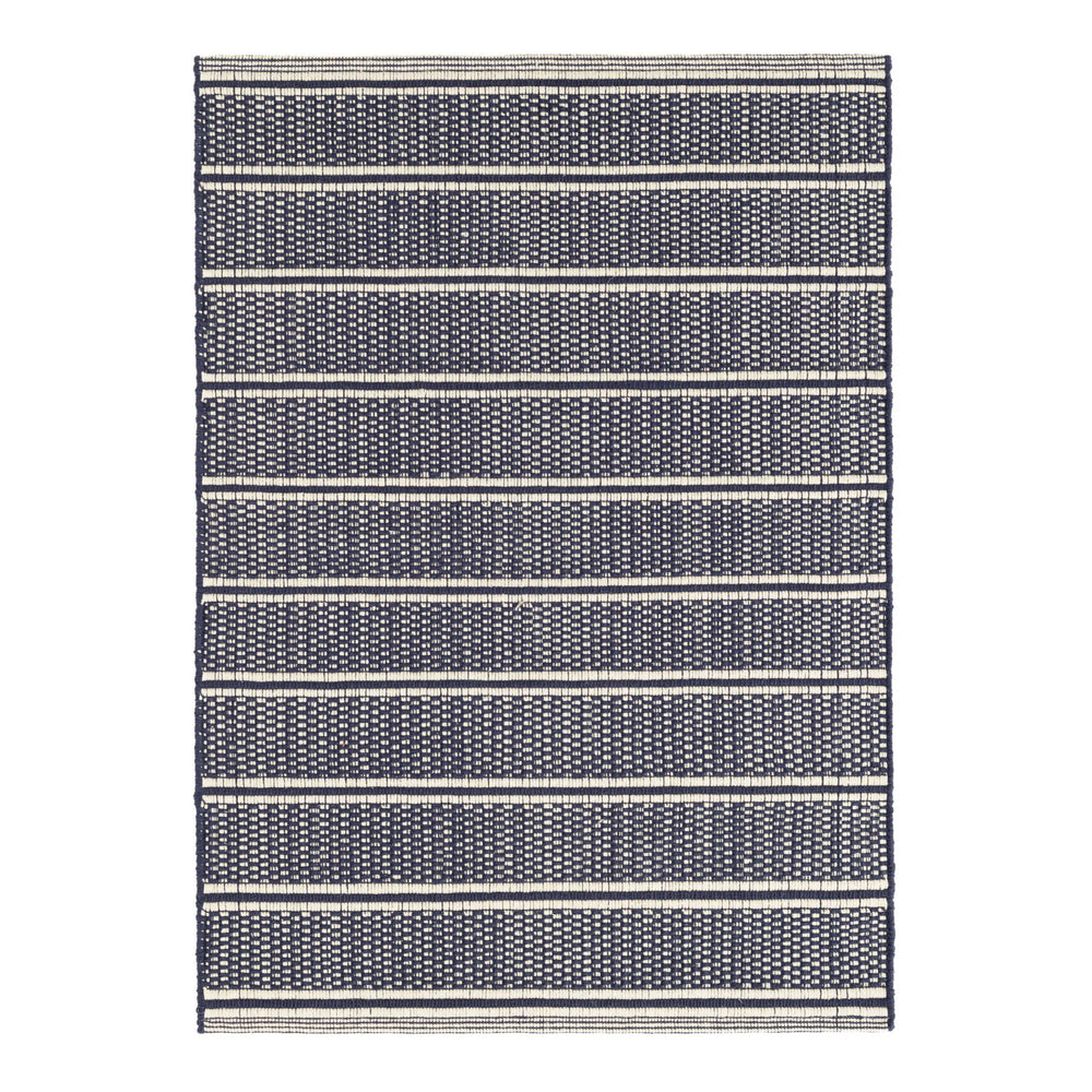 Archer Handwoven Cotton Rug | Navy