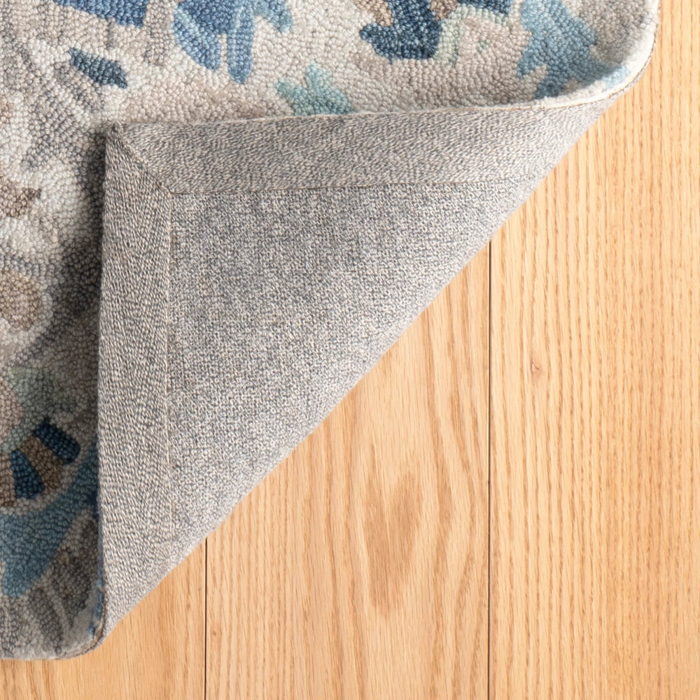 Ines Hand Micro Hooked Wool Rug | Blue