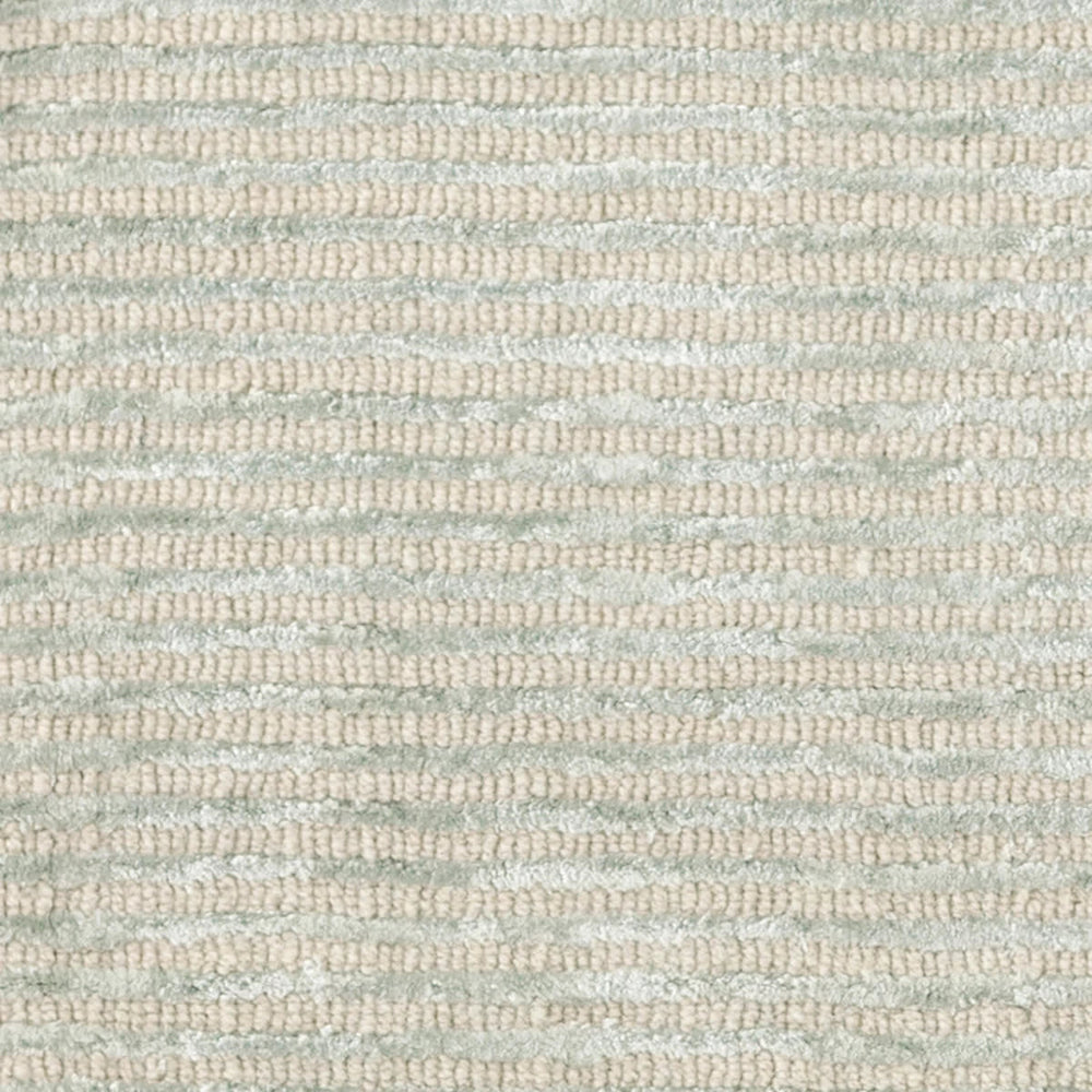Cut Stripe Hand Knotted Viscosewool Rug Swatch | Ocean