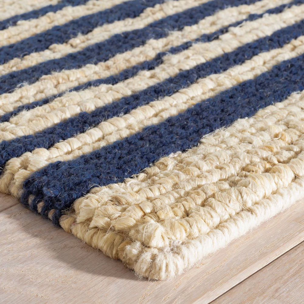 Calder Stripe Handwoven Jute Rug | Navy