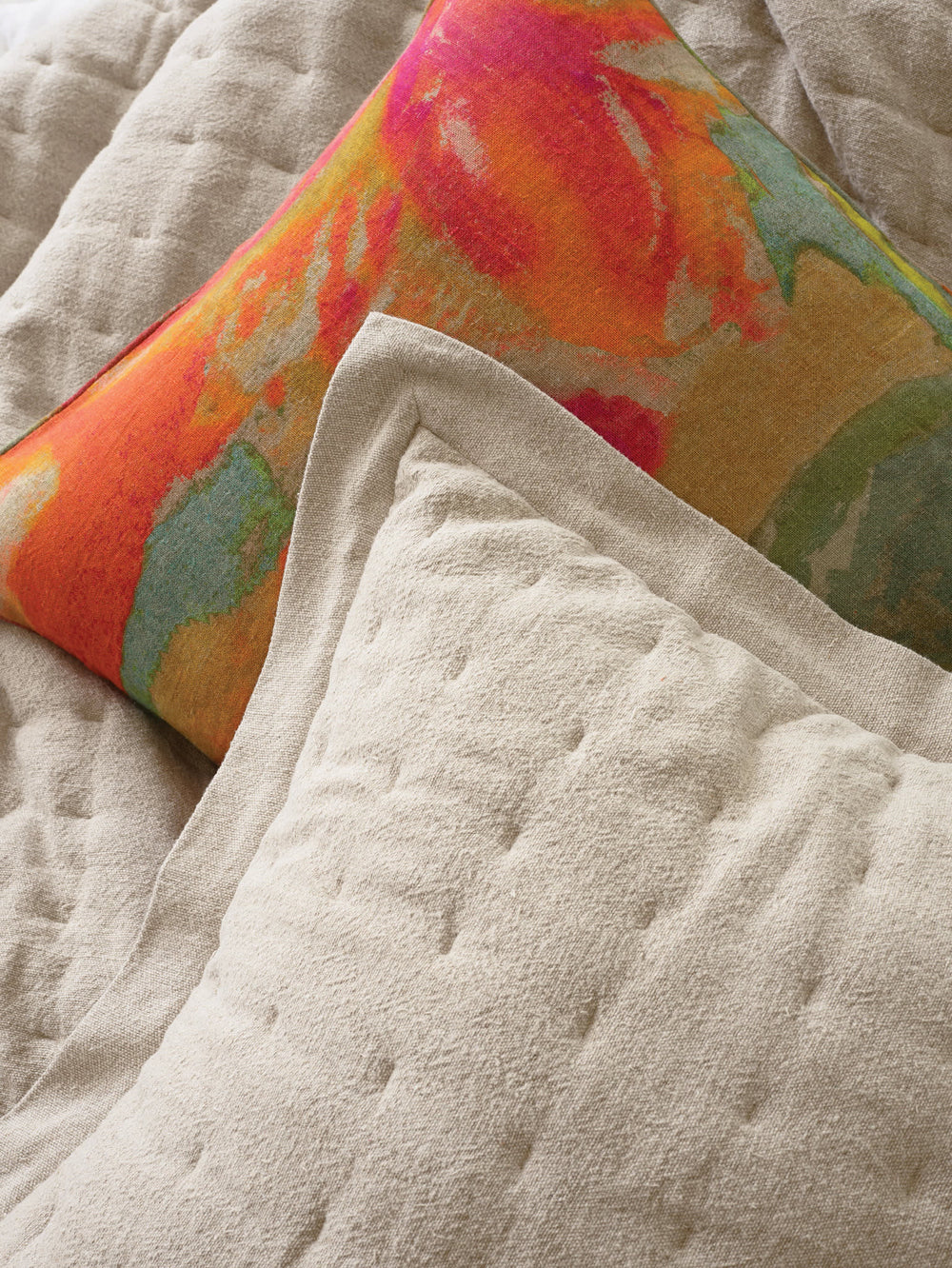 Jonah Linen Quilted Sham | Natural