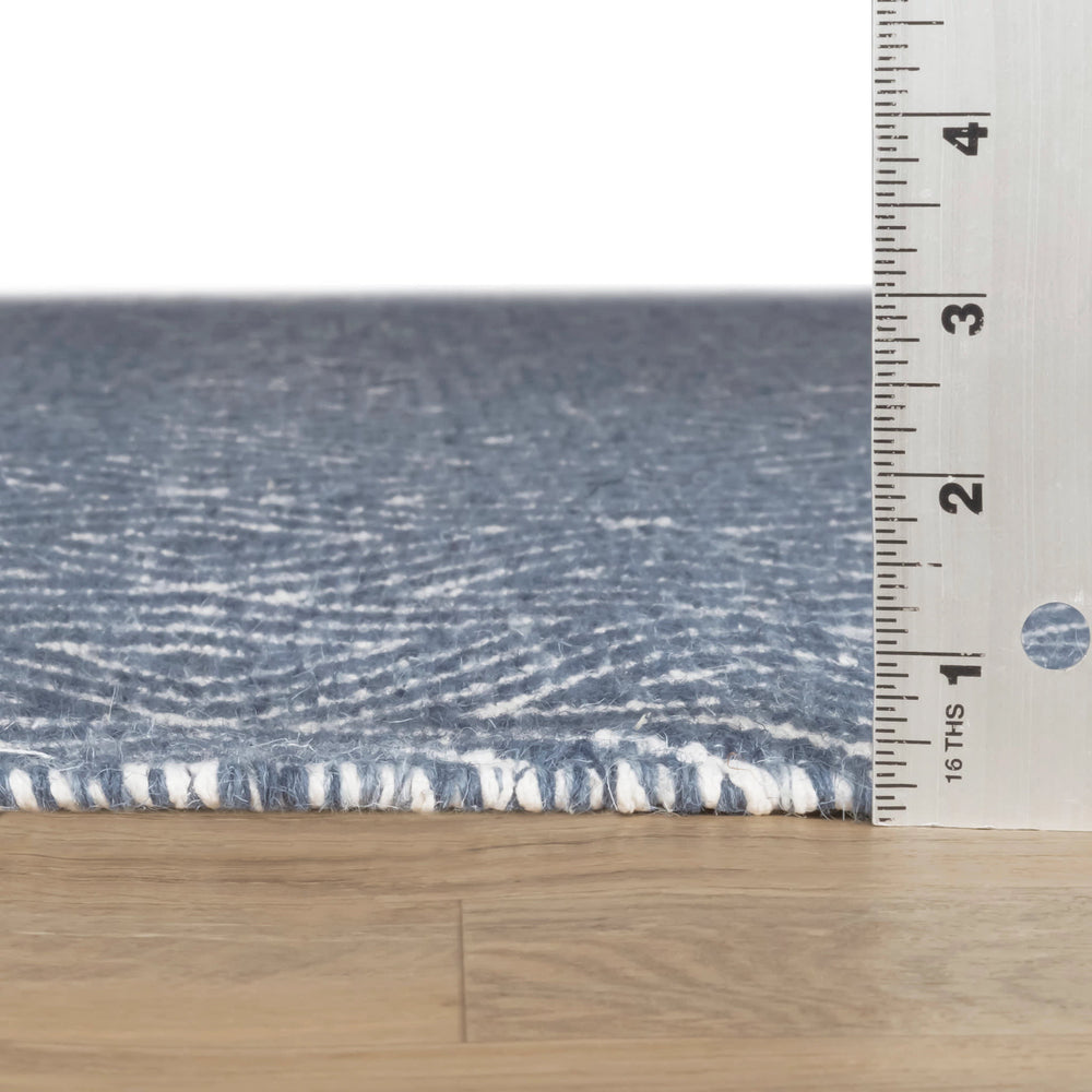 Geo Diamond Handwoven Wool Rug | Blue/Ivory