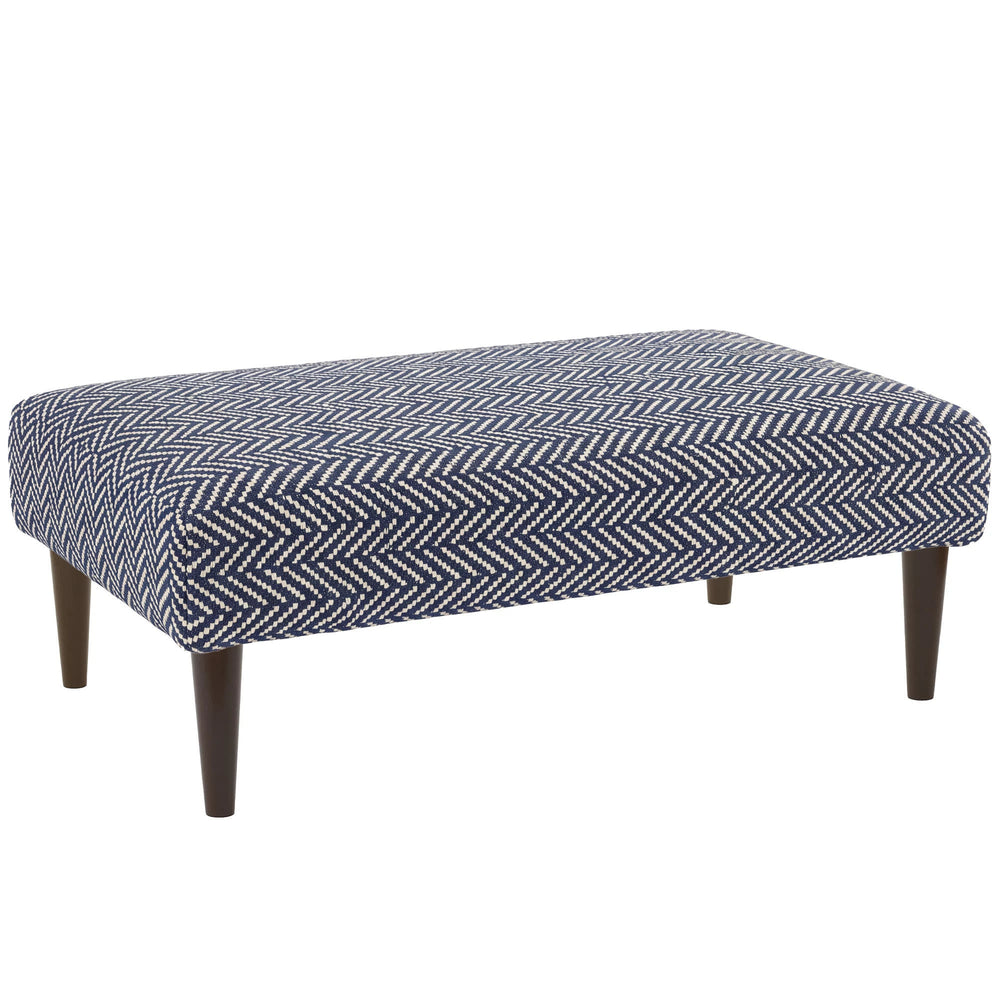 Herringbone Rug Ottoman | Indigo