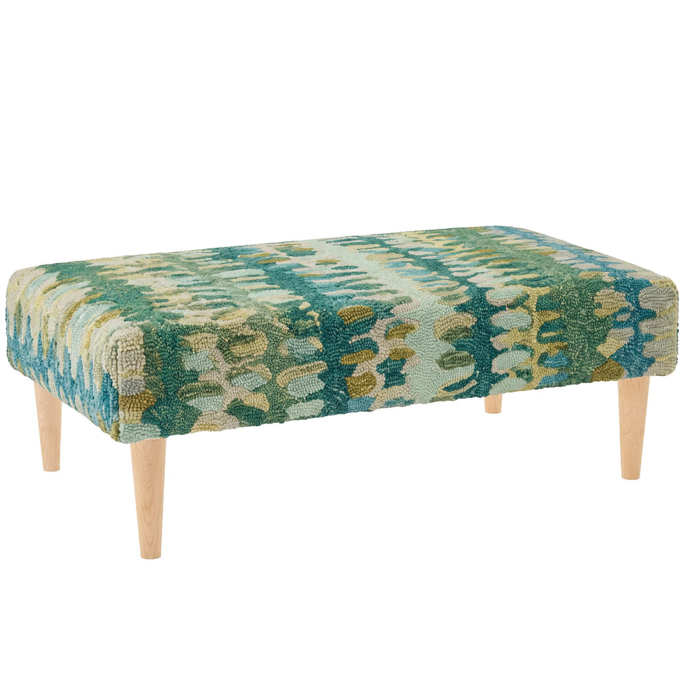 Paint Chip Rug Ottoman | Moss