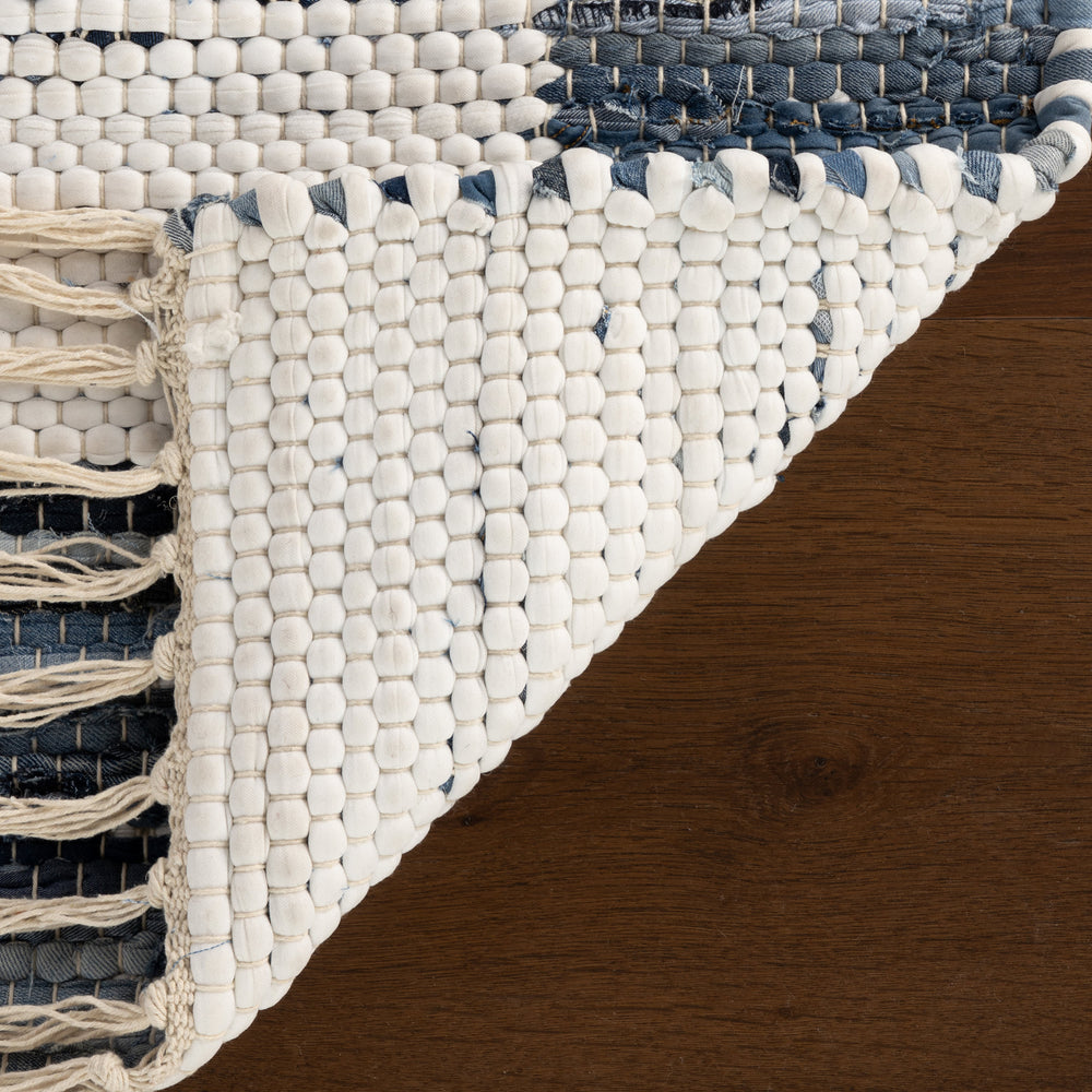 Dymera Denim Bohemian Bordered Rug | Blue