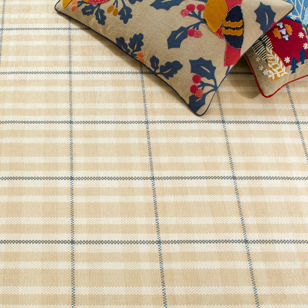 Hallie Plaid Machine Washable Rug | Khaki