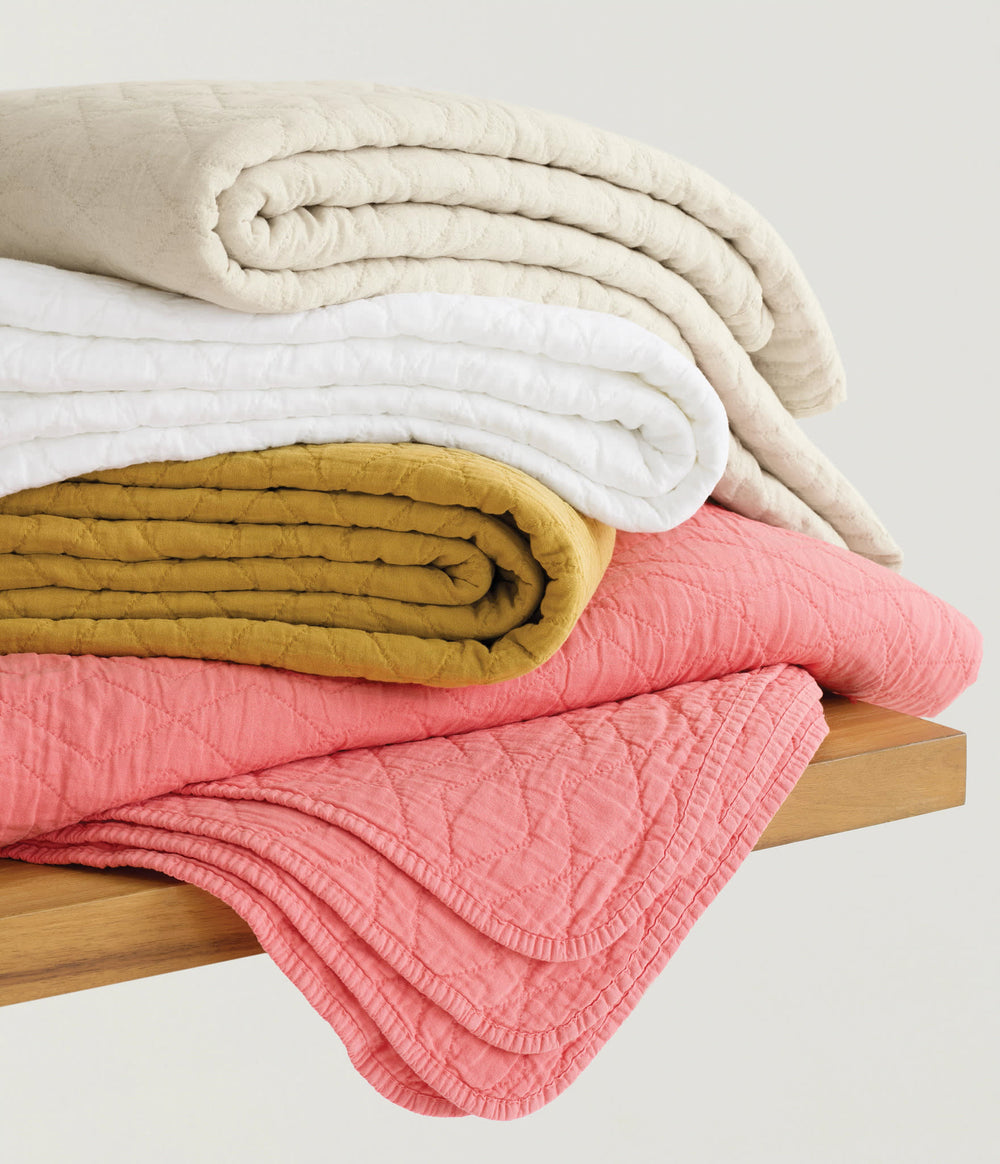 Birdie Quilted Coverlet | White