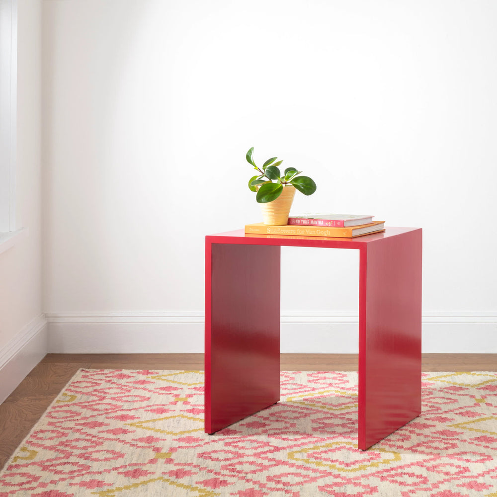 Jelly Roll Handwoven Wool Rug | Fuchsia
