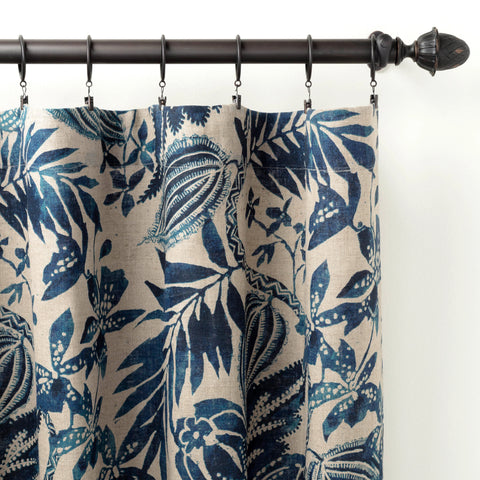 Antigua Linen Curtain Panel | Blue