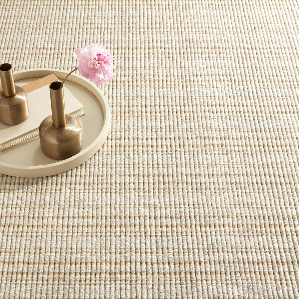 Warren Ticking Gold Woven Wool Custom Rug | Gold
