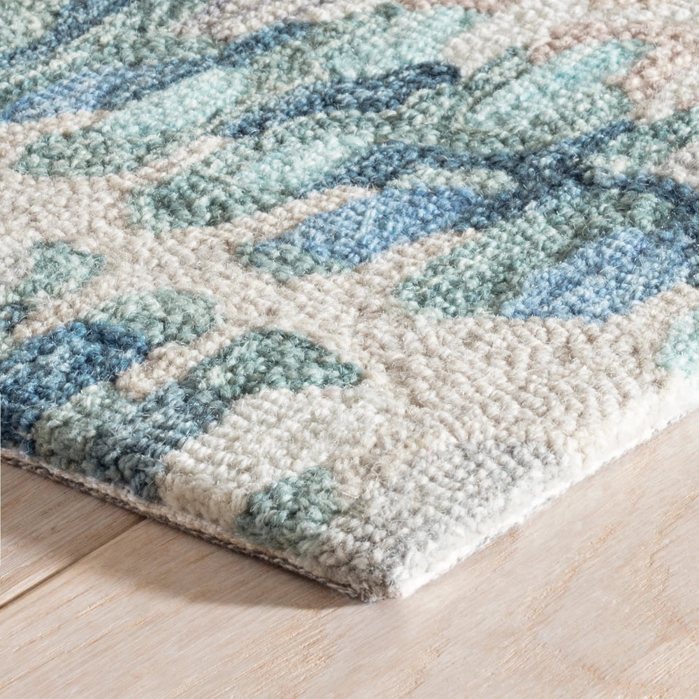 Paint Chip Hand Micro Hooked Wool Rug | Blue