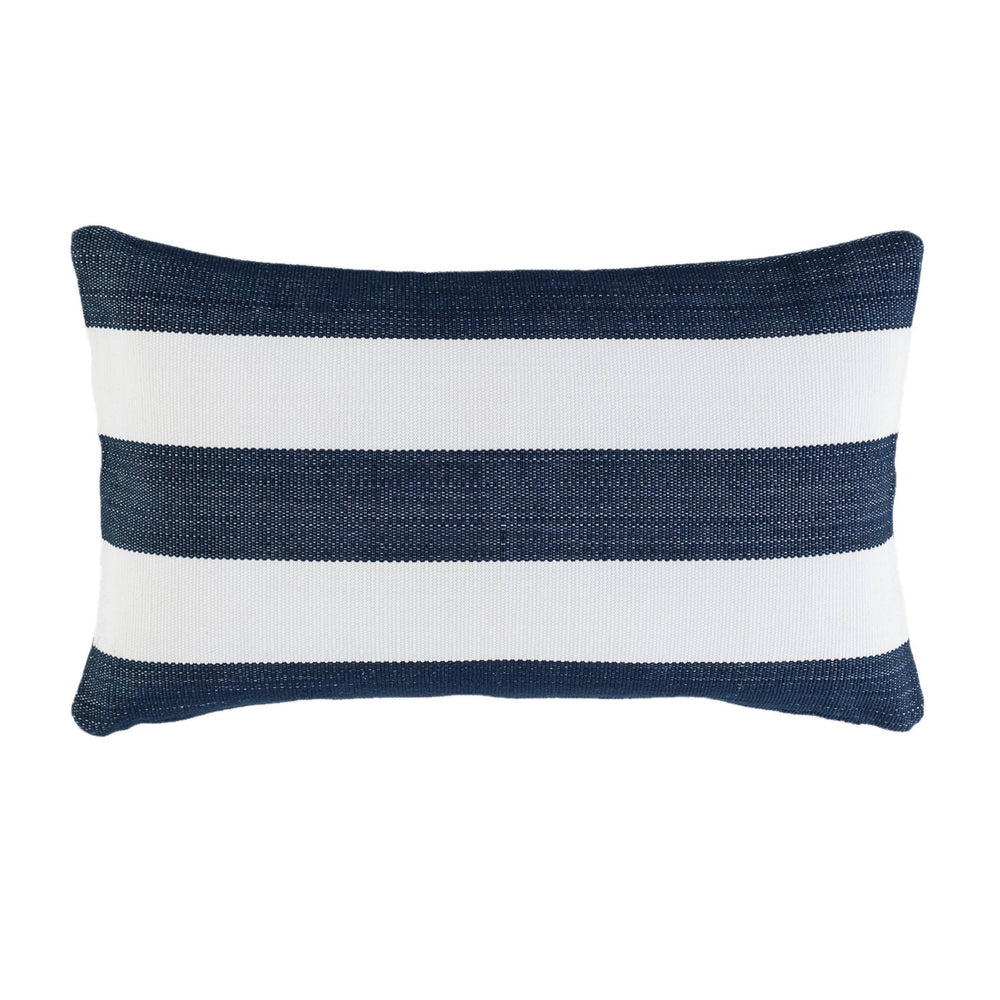 Catamaran Stripe Indoor/Outdoor Decorative Pillow | Navy/White