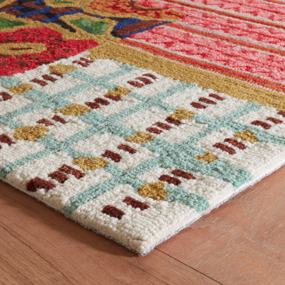 Elm Patchwork Hand Micro Hooked Wool Rug | Multi
