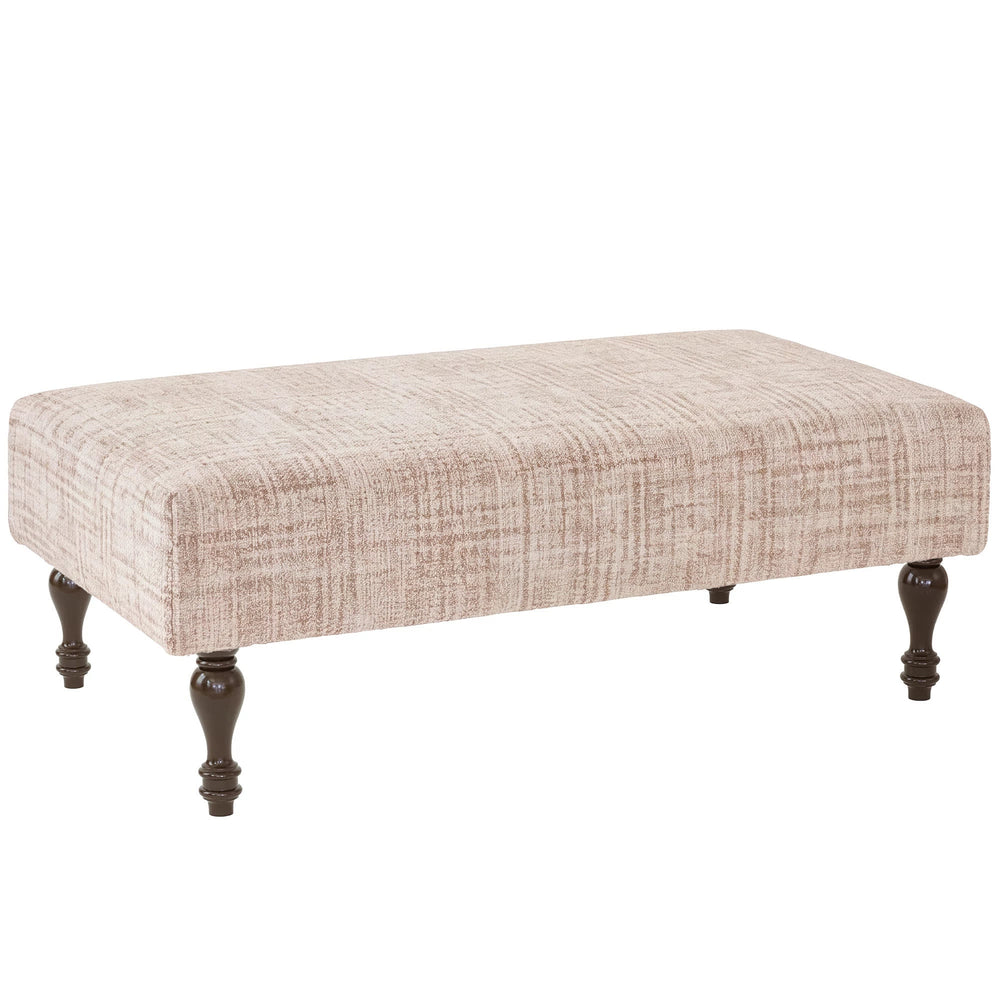 Crosshatch Rug Ottoman | Ivory