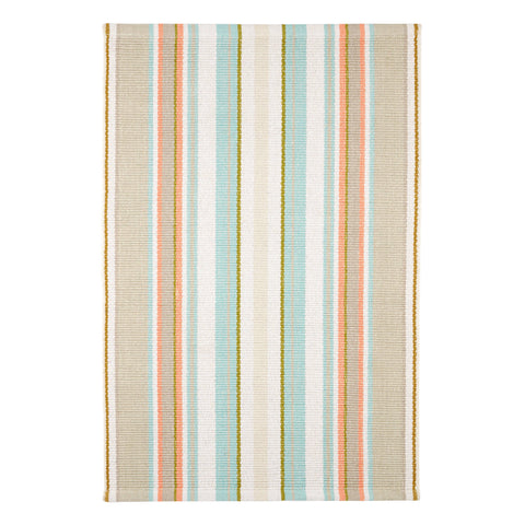 Daphne Stripe Handwoven Cotton Rug | Sky