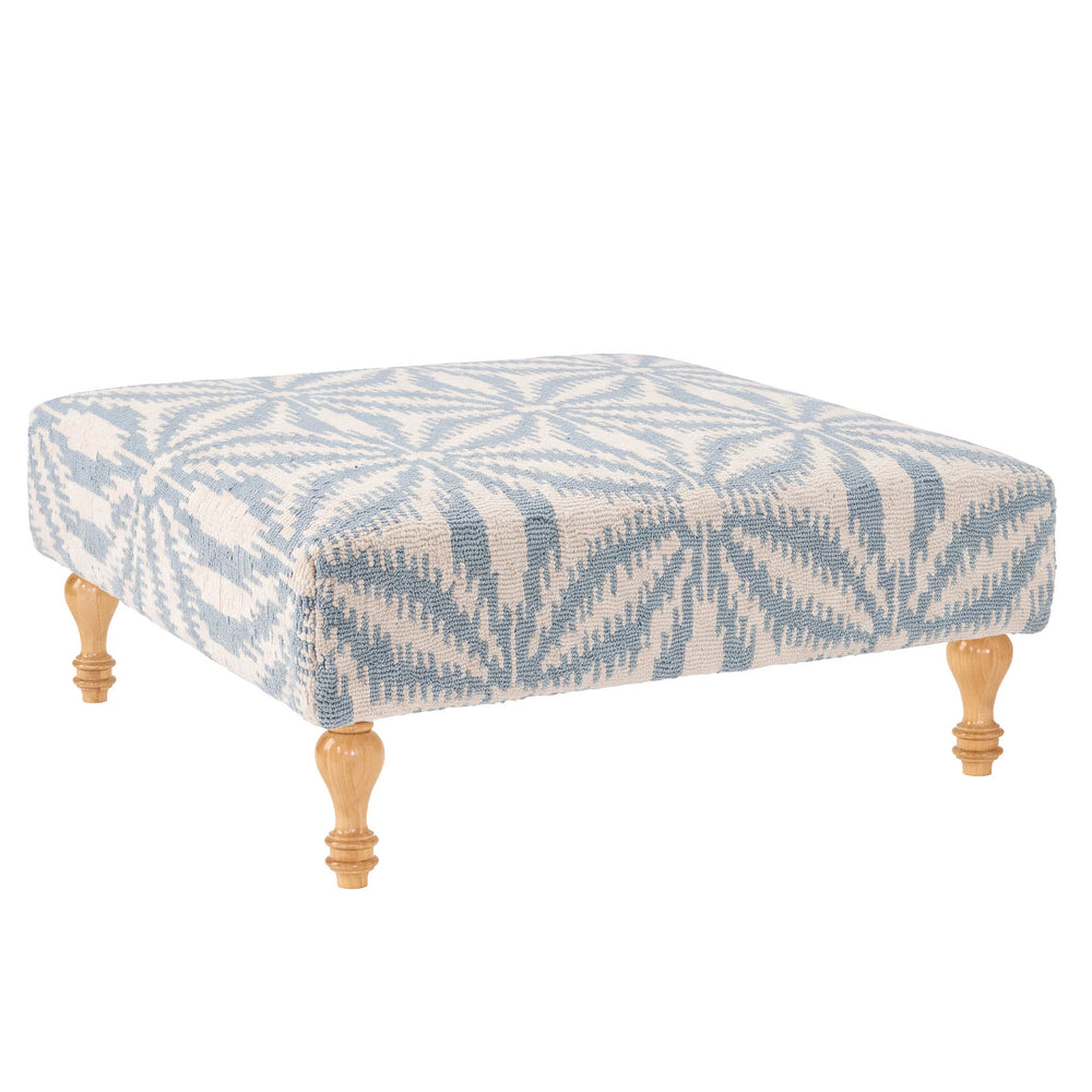 Aster Rug Ottoman | Sky