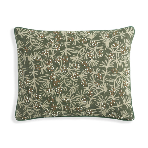 Winter Pinecones Decorative Pillow Cover | Green