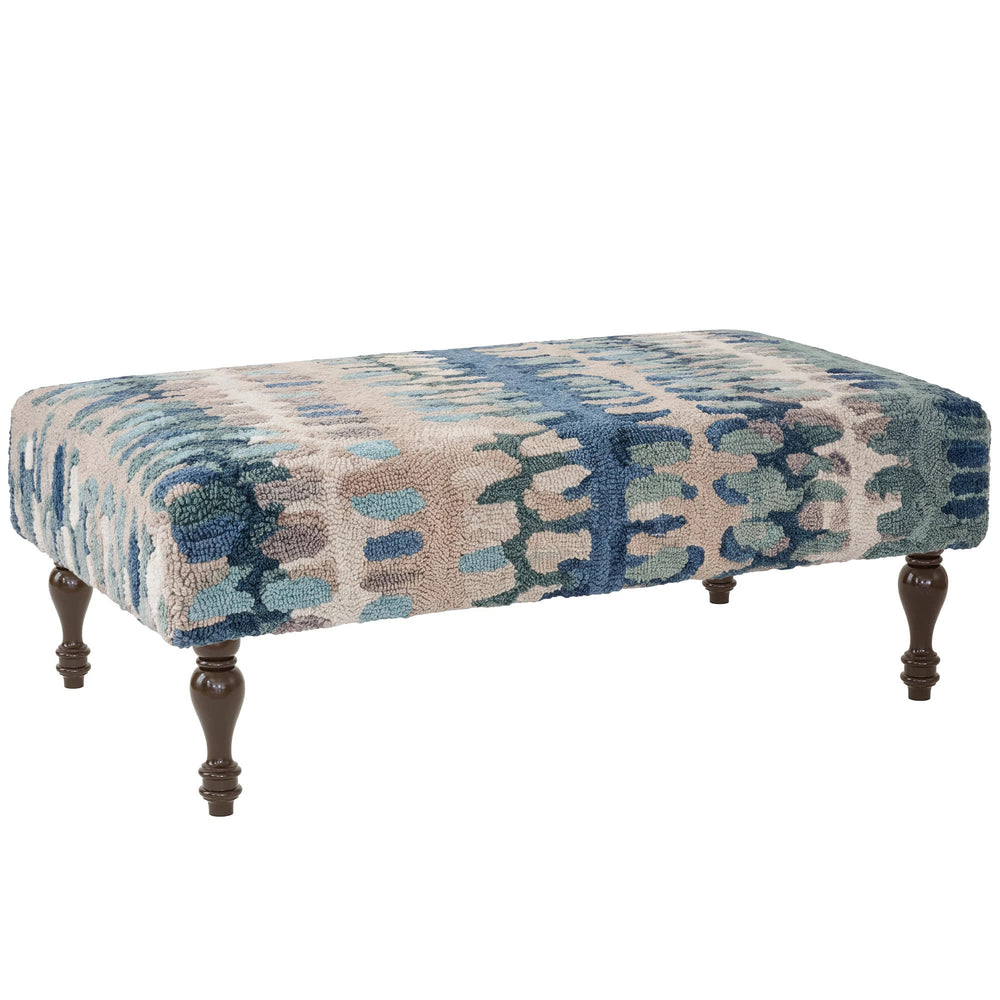 Paint Chip Rug Ottoman | Blue