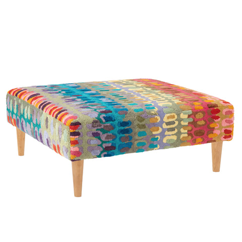 Paint Chip Rug Ottoman | Multi