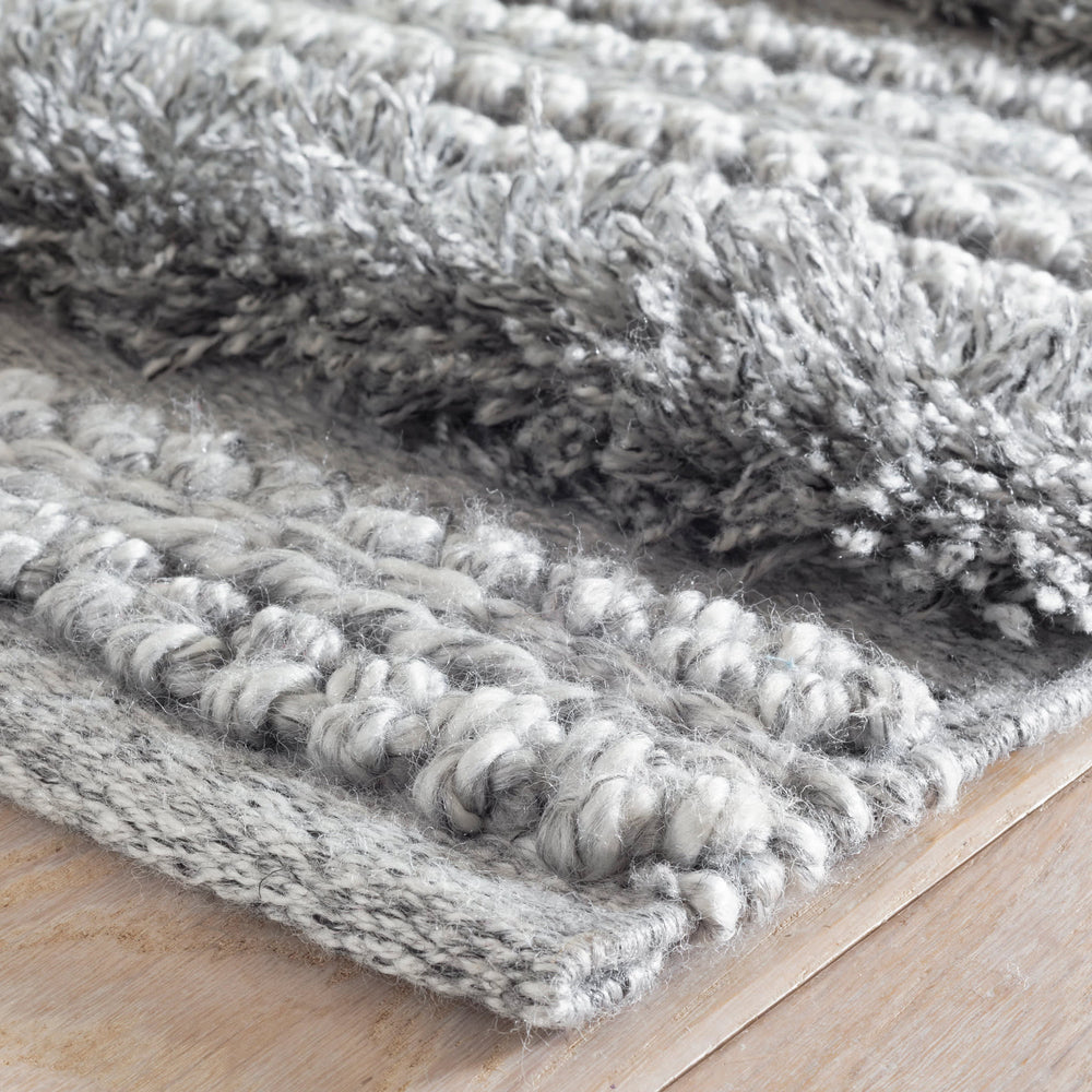 Zhara Stripe Handwoven Performance Rug | Grey