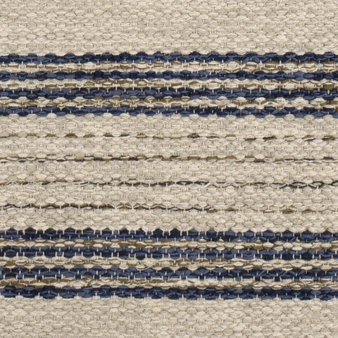 Cielo Stripe Handwoven Cotton Rug Swatch | Navy