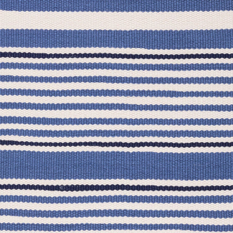 Rugby Stripe Handwoven Indoor/Outdoor Rug Swatch | Denim
