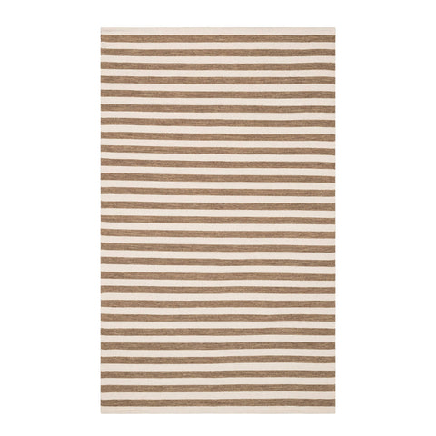 Ladder Stripe Handwoven Wool Rug | Natural/Ivory