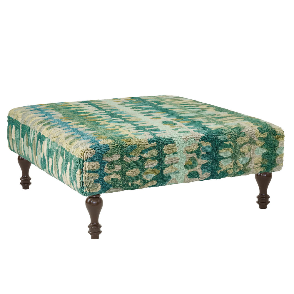Paint Chip Rug Ottoman | Moss