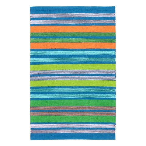 Wavy Stripe Handwoven Cotton Rug | Multi