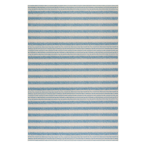 Vion Coastal Striped Machine Washable Rug | Blue