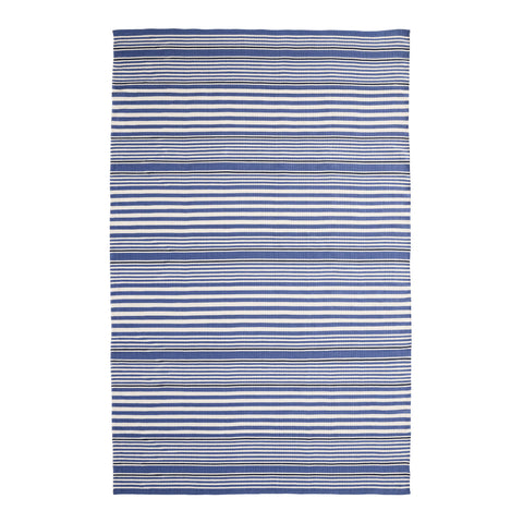 Rugby Stripe Handwoven Indoor/Outdoor Rug | Denim