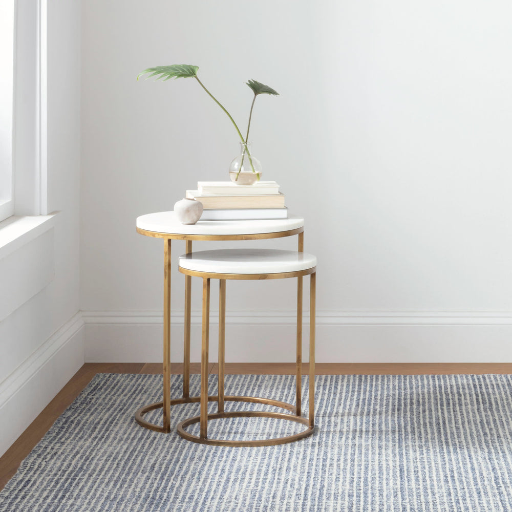 Homer Hand Loom Knotted Wool/Viscose Rug | Blue