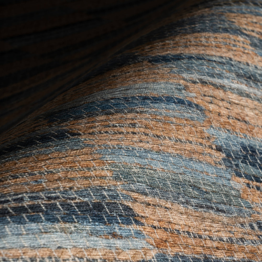 Ravel Stripe Machine Washable Rug | Blue