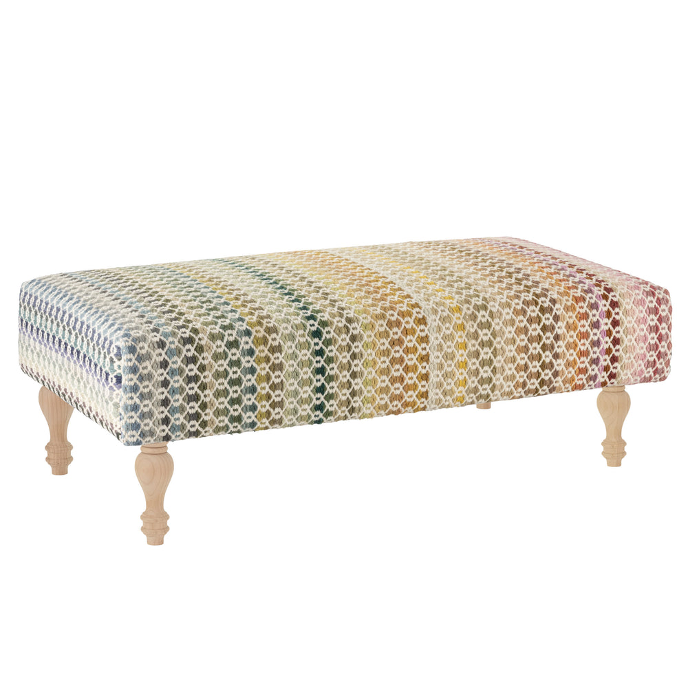 Poppy Multi Custom Rug Ottoman | Multi