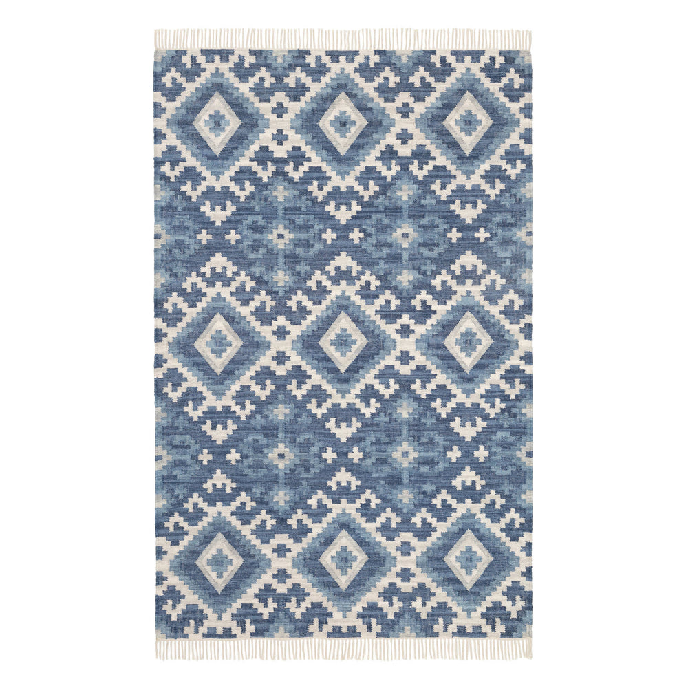 Marmara Kilim Handwoven Cotton Rug | Blue