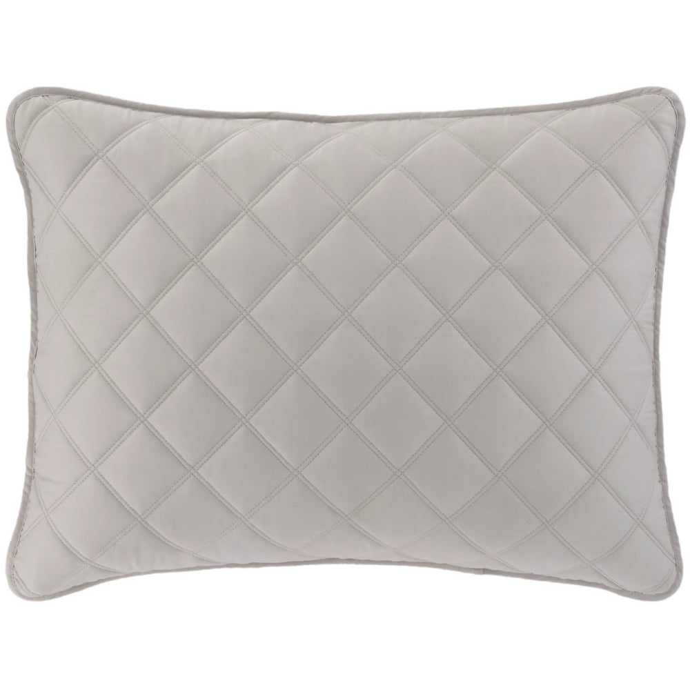 Quilted Silken Solid Sham | Grey