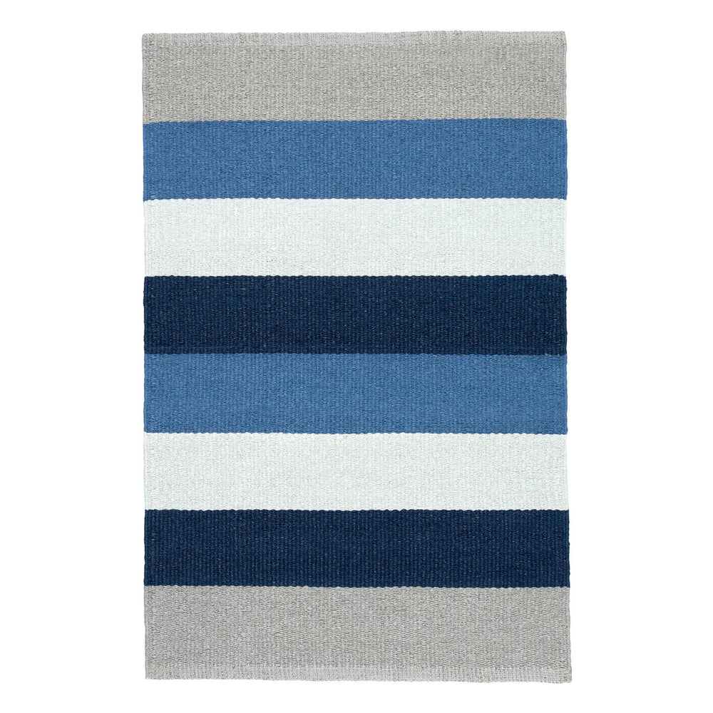 Ocean Stripe Handwoven Indoor/Outdoor Rug | Blue