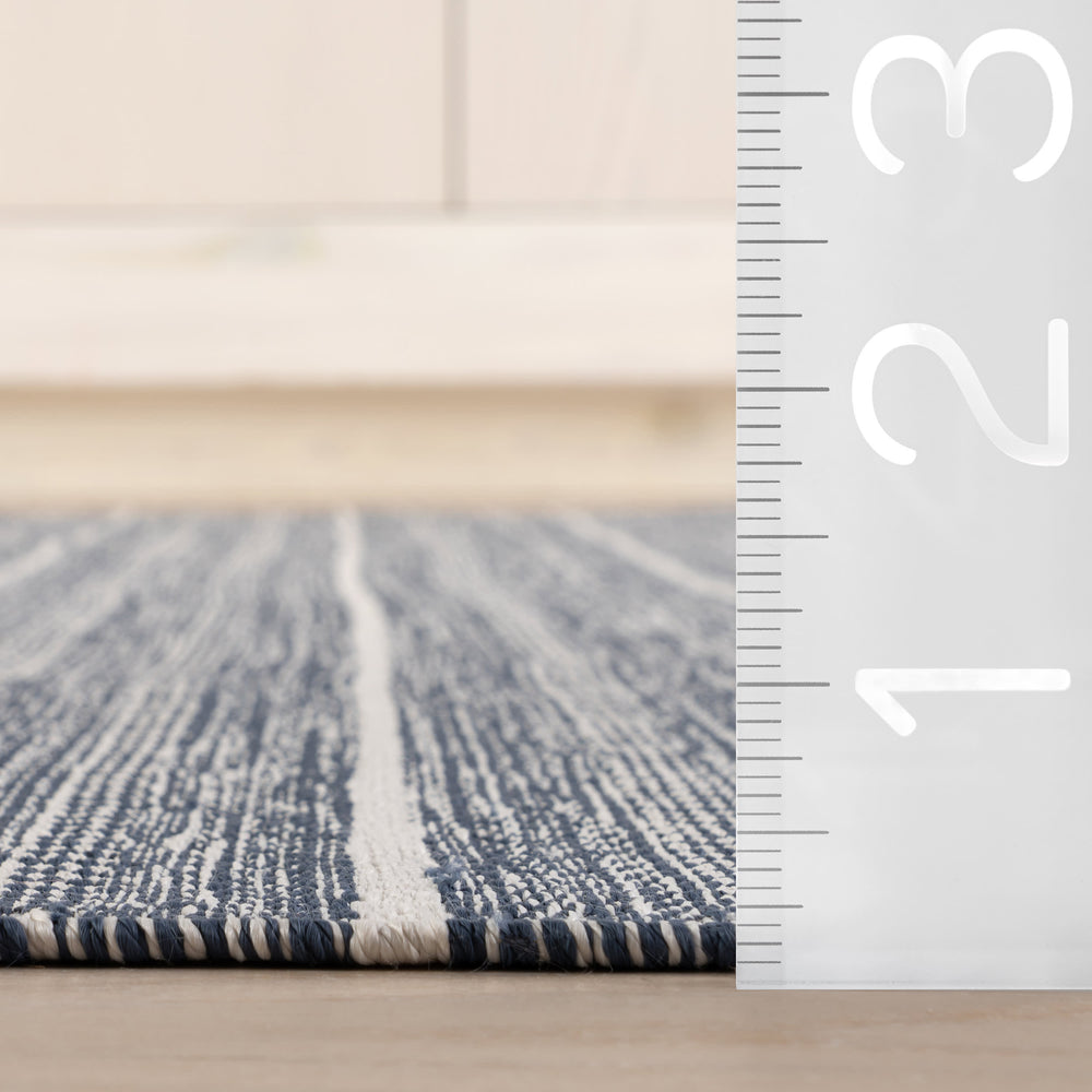 Skipper Stripe Handwoven Indoor/Outdoor Rug | Navy