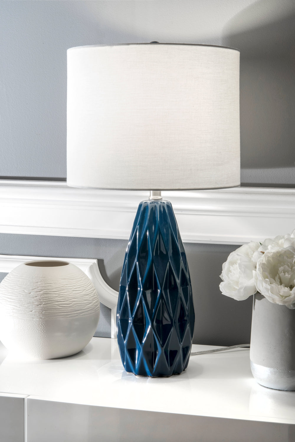 25-Inch Taylor Ceramic Table Lamp | Navy