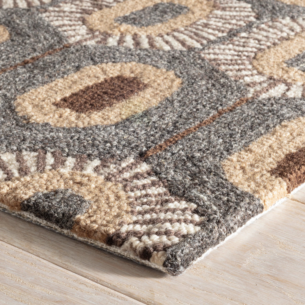 Stowe Hand Micro Hooked Wool Rug | Grey